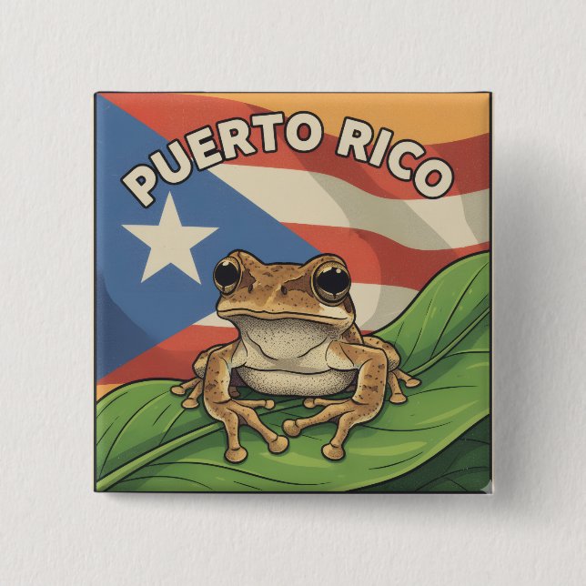 Retro Boricua Pride Poster Button (Front)