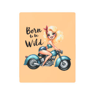 Retro Born To Be Wild Pin-up Metal Print