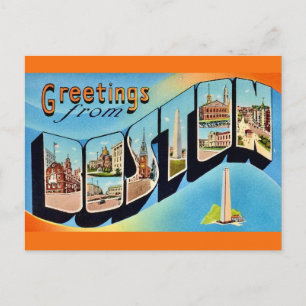Retro Boston Greeting Postcard