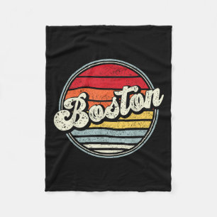 Retro Boston Home State Cool 70s Style Sunset Men Fleece Blanket
