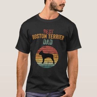Retro Boston Terrier Dad Bostie Dog T-Shirt