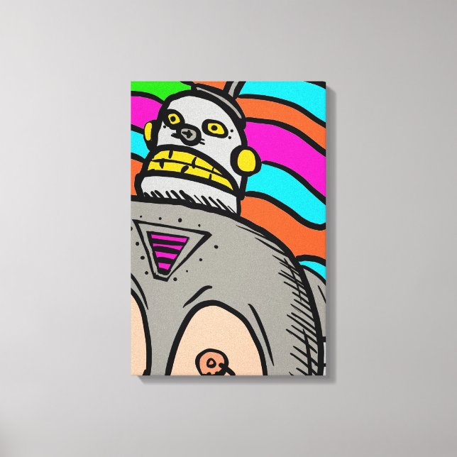 Retro Bot Canvas Print (Front)