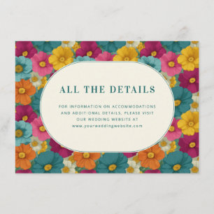 Retro Botanica and Teal Wedding Enclosure Card