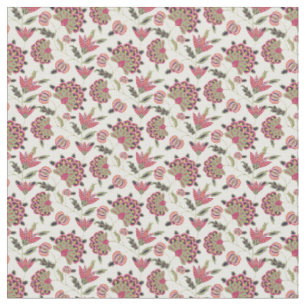 Retro Botanical Damask Boho Pattern  Fabric