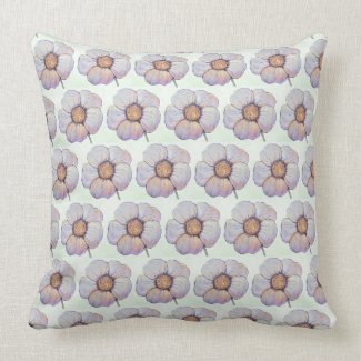 Retro botanical garden pattern flower throw pillow