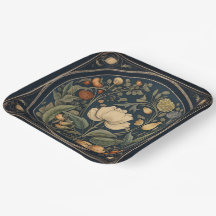 Retro Botanical Samhain / Halloween Party Plates