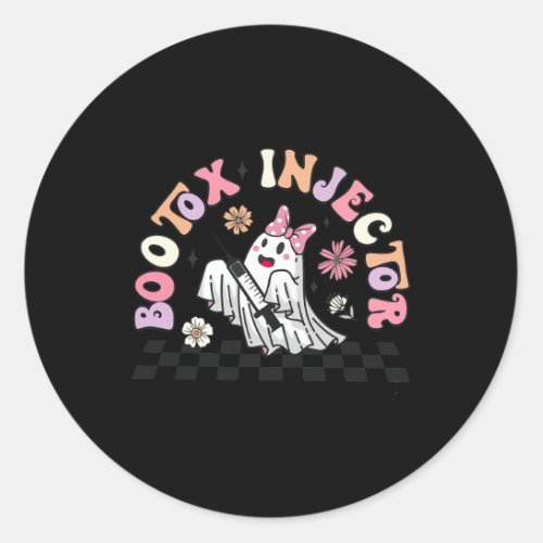 Retro Botox Injector Halloween Ghost Dysport Deale Classic Round Sticker