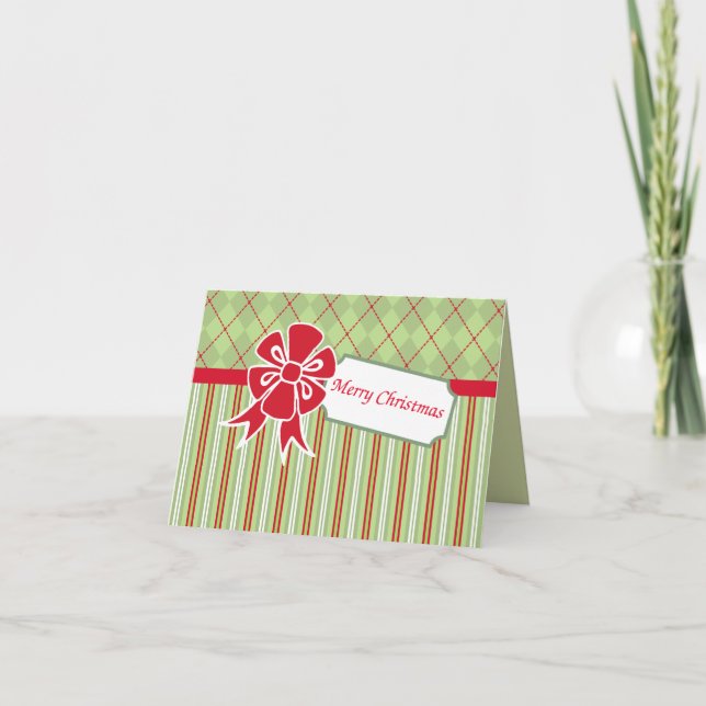 Retro Bow Christmas Card (Front)