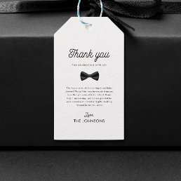 Retro Bow Tie &amp; Balloons Boy Baby Shower Thank You Gift Tags