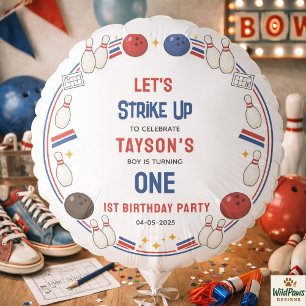 Retro Bowling 1st Birthday Party – Fun Kids  Balloon