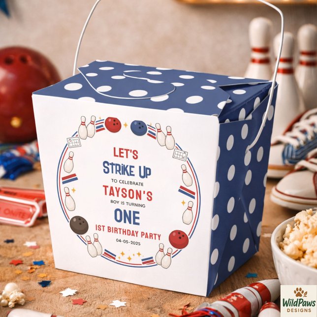 Retro Bowling 1st Birthday Party – Fun Kids  Favor Boxes (Retro Bowling 1st Birthday Party – Fun Kids Favor Boxes
)