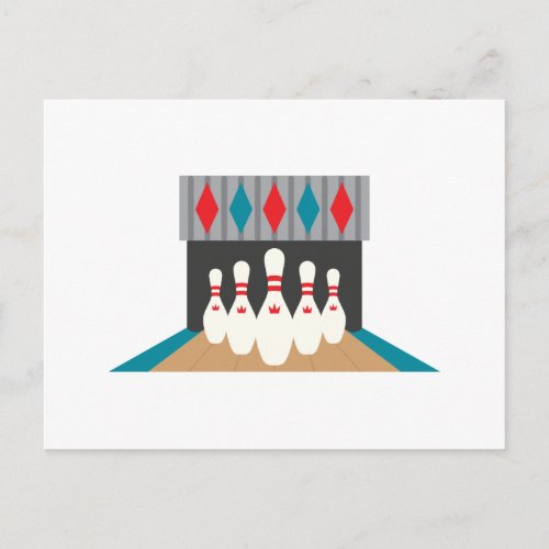 Retro Bowling Alley Postcard