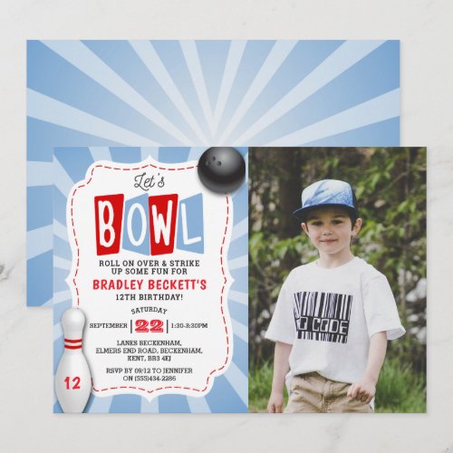 Retro Bowling Any Age Birthday Photo