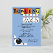 Retro Bowling Birthday Party Invitation (Standing Front)