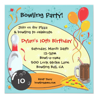 bowling bday party invitations