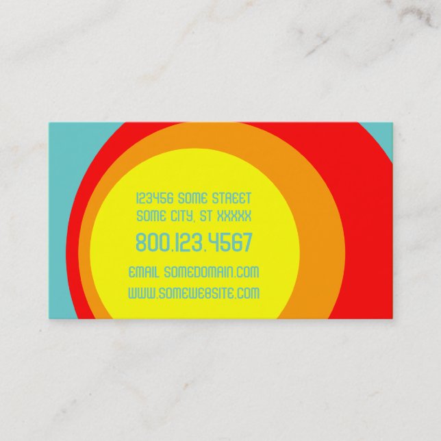 retro BOWLING circles Business Card (Front)