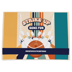 Retro Bowling Kids Birthday Party Large Gift Bag