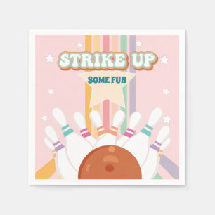 Retro Bowling kids Birthday Party Napkins