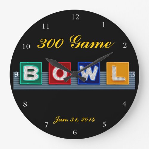 Retro Bowling Large Clock