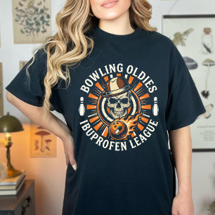 Retro Bowling Oldies Ibuprofen League Funny Senior T-Shirt