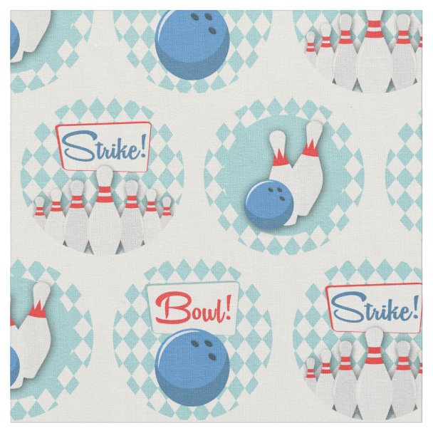 Retro Bowling Fabric Zazzle