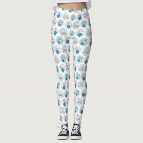 Retro Bowling Pattern Bowling Ball Pins Leggings