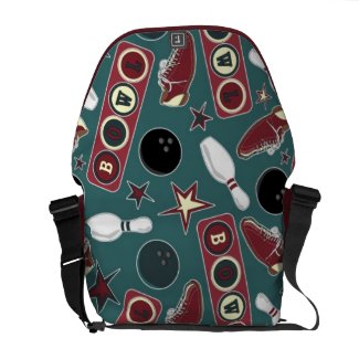Retro Bowling Pattern Courier Bag