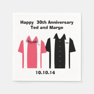 Retro Bowling Shirts Paper Napkins