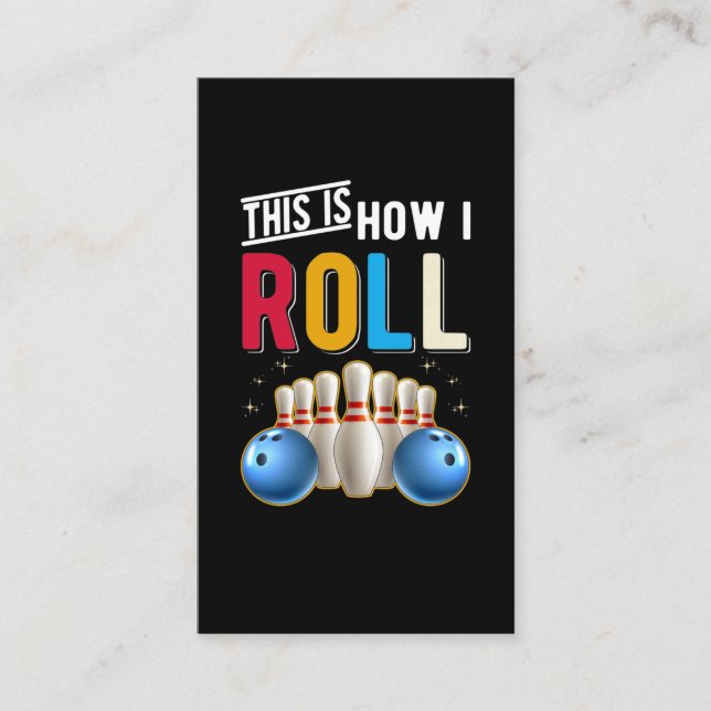 Retro Bowling Team Ball Humor Bowler Business Card (Front)