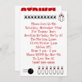 Retro Bowling Themed Party Invitations Lingo back (Front/Back)