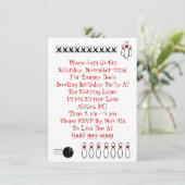 Retro Bowling Themed Party Invitations Lingo back (Standing Front)