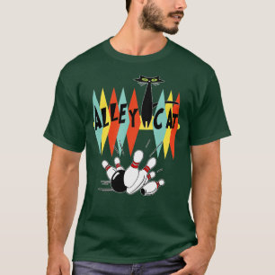 Retro Bowling Vintage Bowler Alley Cat Gifts Vint T-Shirt