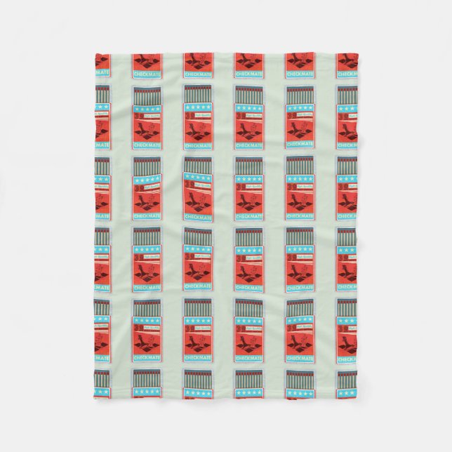 Retro box of matches pop art fleece blanket (Front)