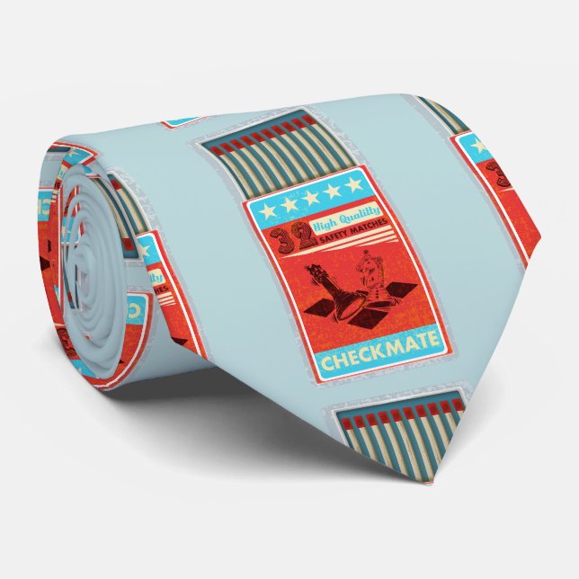 Retro box of matches pop art neck tie (Rolled)