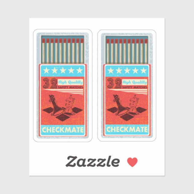 Retro box of matches pop art sticker (Sheet)