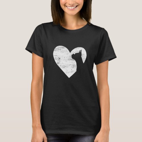 Retro Boxer Dog Heart Valentines Day Dog Lover Pr T_Shirt