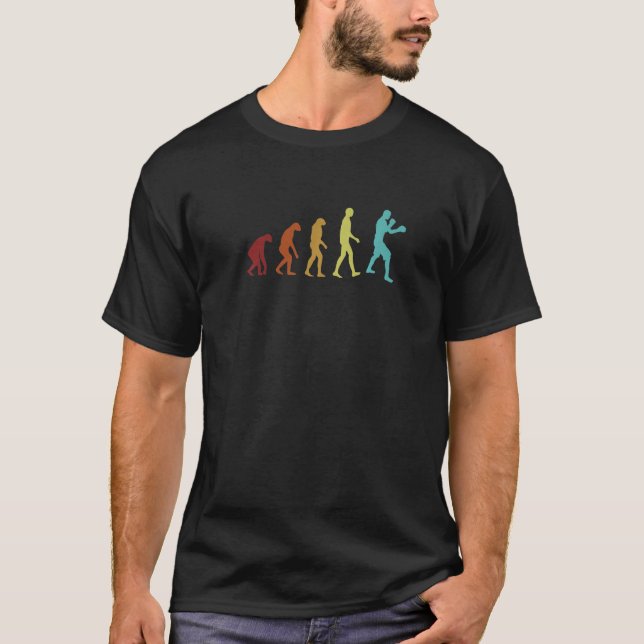 Retro Boxer Evolution Thai Boxer Kickboxer Boxer   T-Shirt (Front)