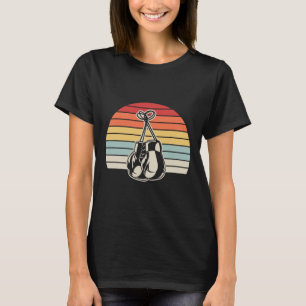 Retro Boxing Gloves Sunset Design 1 T-Shirt
