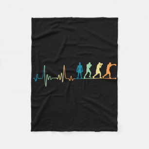 Retro Boxing Heartbeat - Boxing Lover Boxer Kickbo Fleece Blanket