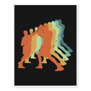 Retro Boxing Sports Fan, Boxer, Boxing Player Gift Temporary Tattoos
