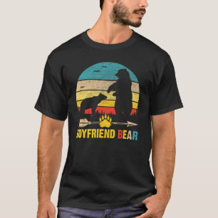 Retro Boyfriend Bear Matching Family Cute Bear T-Shirt