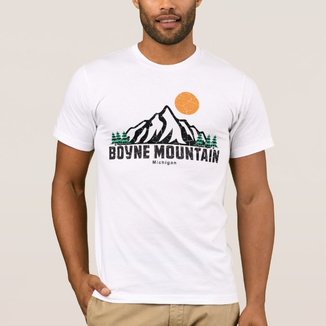 Retro Boyne Mountain Ski Sunset T-Shirt (Front)
