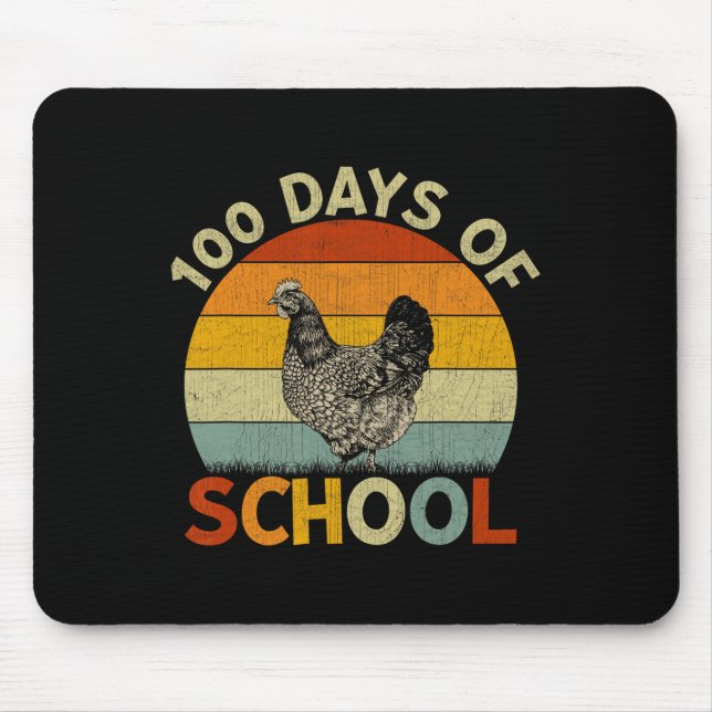 Retro Boys Girls Teachers 100th Day Of School  Mouse Pad (Front)