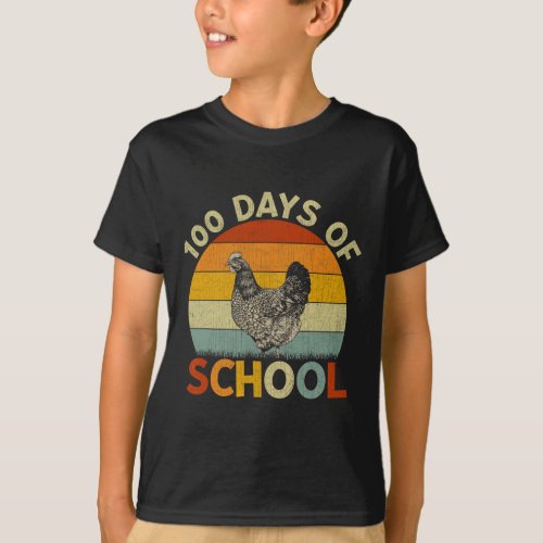 Retro Boys Girls Teachers 100th Day Of School  T_Shirt