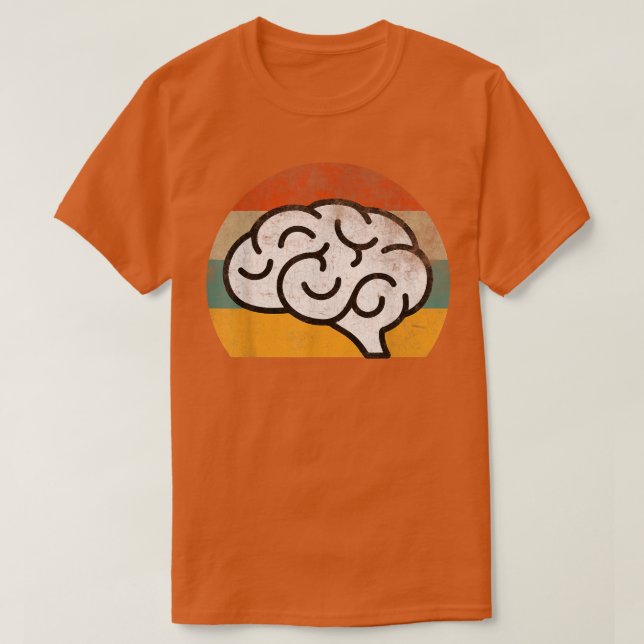 Retro Brain Neuroscience Distressed Science Funny  T-Shirt (Design Front)
