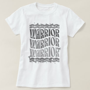 Retro Brain Tumor Warrior Gray Ribbon Awareness T-Shirt