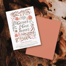 Retro branches and pumpkins fall Thanksgiving