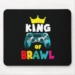 Retro Brawl King Gamer Gaming Brawler Brawl Funny Mouse Pad