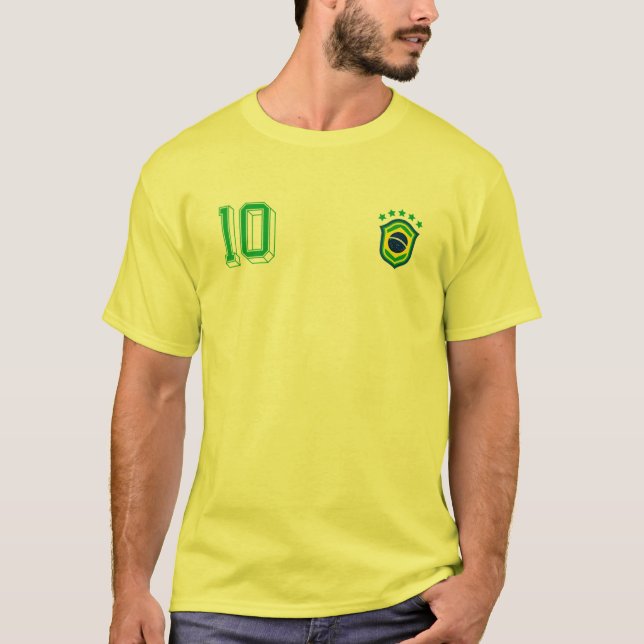 Retro Brazil Soccer Jersey Brazilian Futebol Brasi T-Shirt (Front)