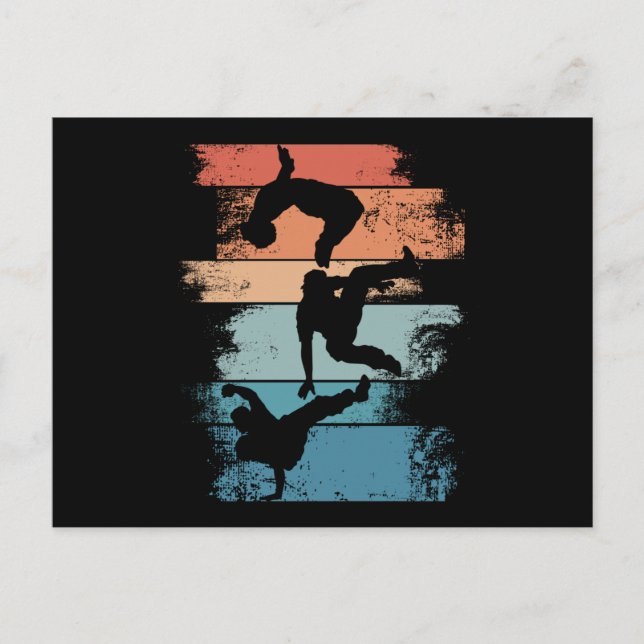 Retro Breakdancing Men Boy Dancer Postcard (Front)